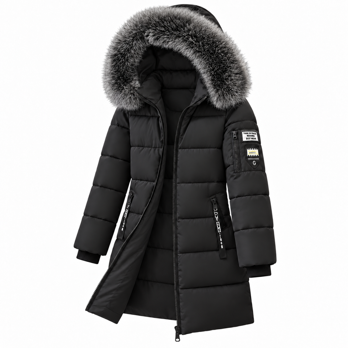 🔥 LETZTER TAG – 80% RABATT 🔥 ❄️ Warmer Damen-Daunenmantel mit Kapuze und abnehmbarem Kunstfellkragen