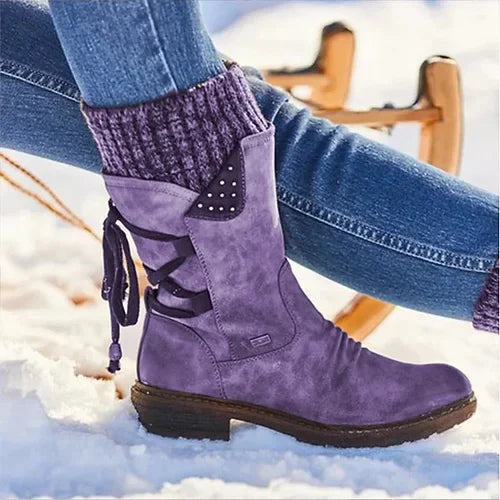 đ„ LETZTER TAG â 80 % RABATT đ„ Damen Winterstiefel mit orthopĂ€discher UnterstĂŒtzung, Schleifendetail & warmer WollfĂŒtterung