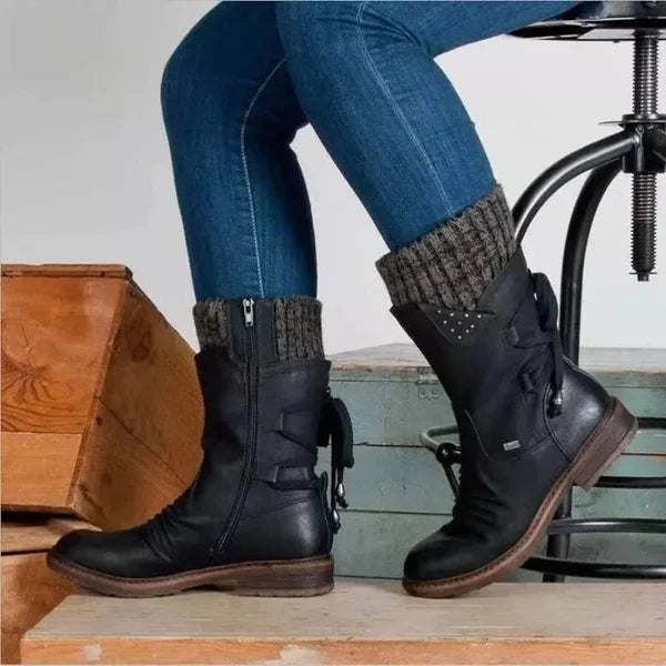 đ„ LETZTER TAG â 80 % RABATT đ„ Damen Winterstiefel mit orthopĂ€discher UnterstĂŒtzung, Schleifendetail & warmer WollfĂŒtterung