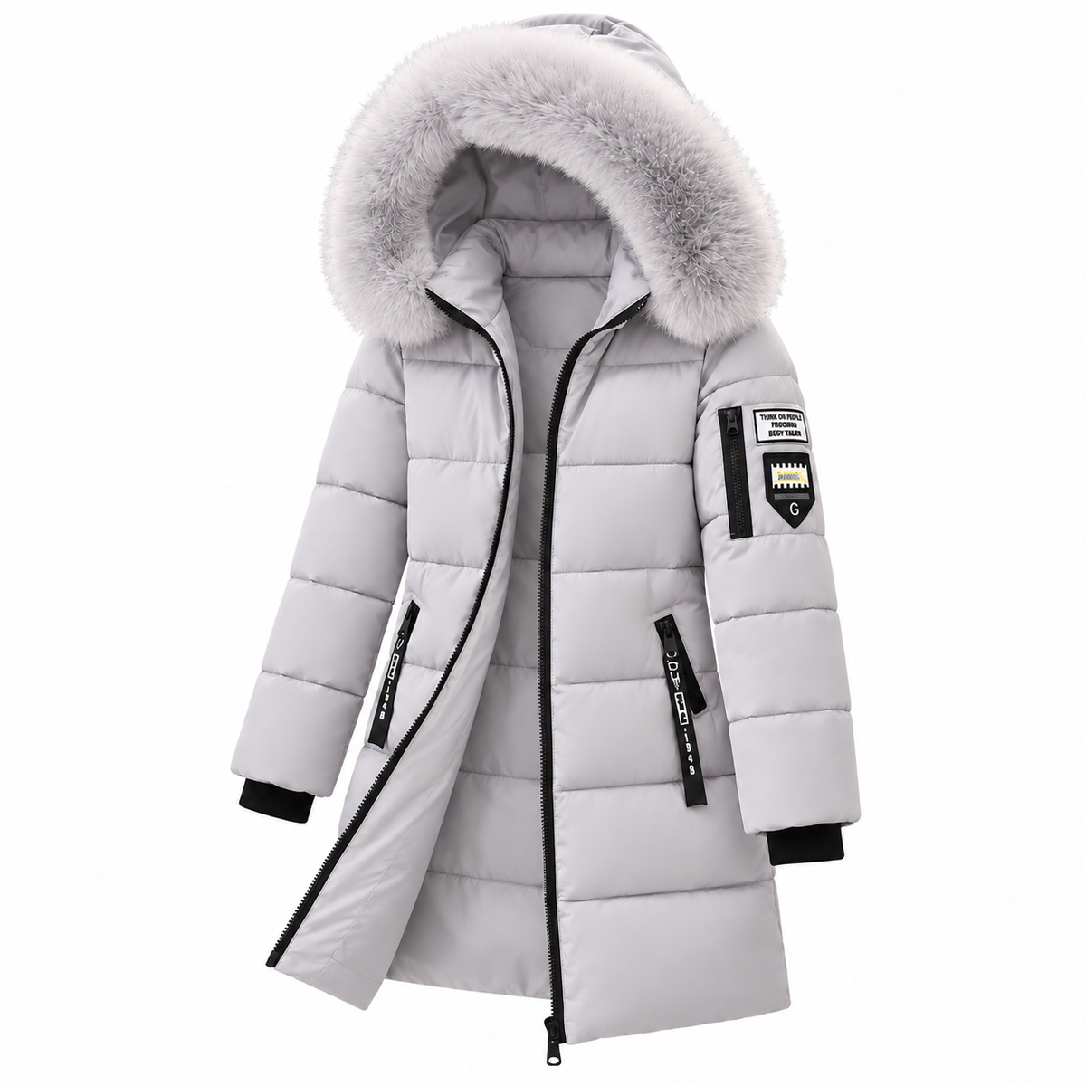 🔥 LETZTER TAG –  80% RABATT 🔥 ❄️ Warmer Damen-Daunenmantel mit Kapuze und abnehmbarem Kunstfellkragen