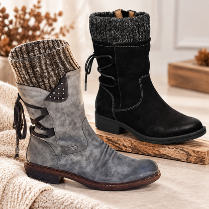 🔥 LETZTER TAG – 80 % RABATT 🔥 Damen Winterstiefel mit orthopädischer Unterstützung, Schleifendetail & warmer Wollfütterung