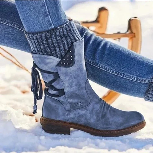 🔥 LETZTER TAG – 80 % RABATT 🔥 Damen Winterstiefel mit orthopädischer Unterstützung, Schleifendetail & warmer Wollfütterung